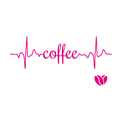 Coffee Logo Word Heartbeat Energy Heart Beans Wall Stickers Paster Paper Equipped With Transfer Film Kit