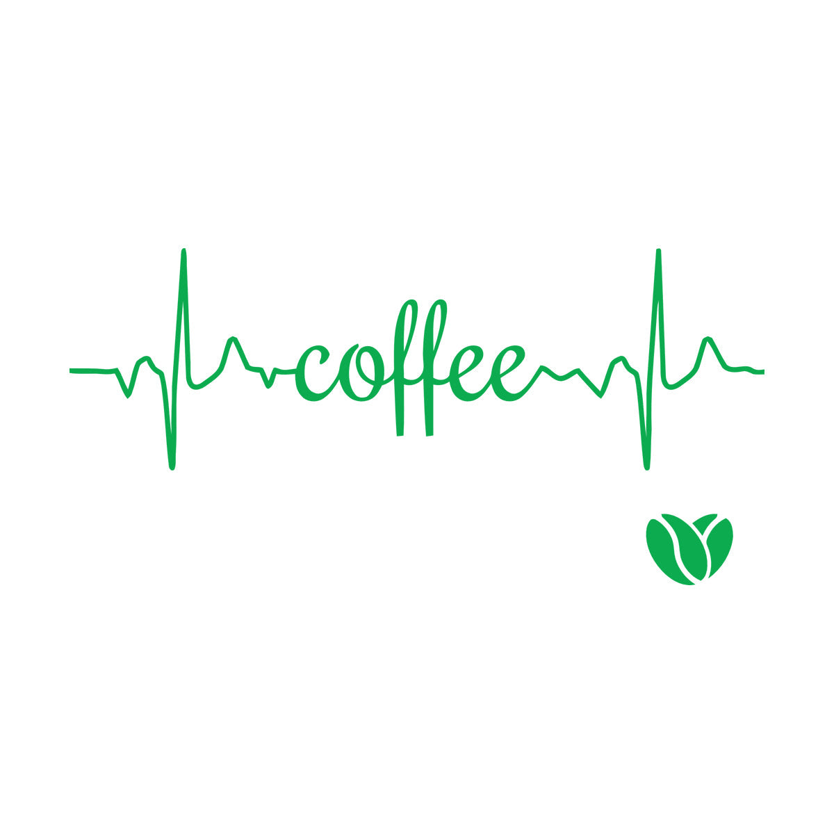Coffee Logo Word Heartbeat Energy Heart Beans Wall Stickers Paster Paper Equipped With Transfer Film Kit