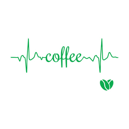Coffee Logo Word Heartbeat Energy Heart Beans Wall Stickers Paster Paper Equipped With Transfer Film Kit