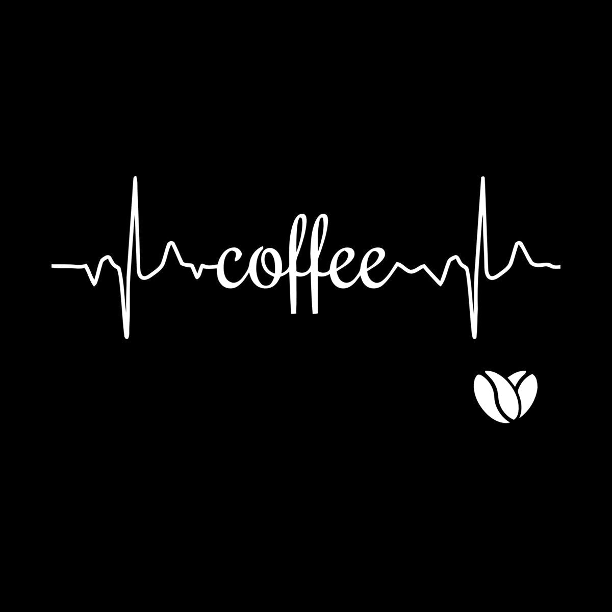 Coffee Logo Word Heartbeat Energy Heart Beans Wall Stickers Paster Paper Equipped With Transfer Film Kit
