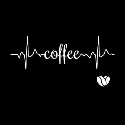 Coffee Logo Word Heartbeat Energy Heart Beans Wall Stickers Paster Paper Equipped With Transfer Film Kit