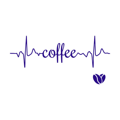 Coffee Logo Word Heartbeat Energy Heart Beans Wall Stickers Paster Paper Equipped With Transfer Film Kit