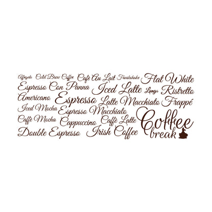Wall Vinyl Sticker Decor Coffee Lover Break House Kitchen Words Easy Installation