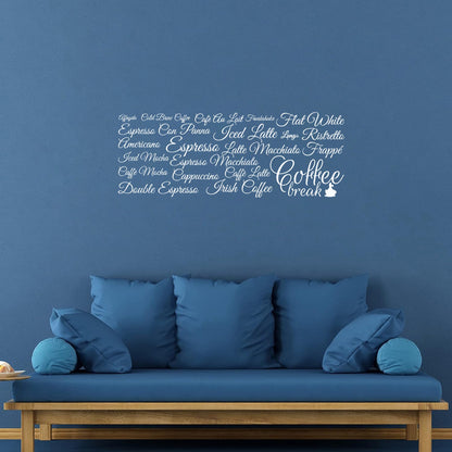Wall Vinyl Sticker Decor Coffee Lover Break House Kitchen Words Easy Installation