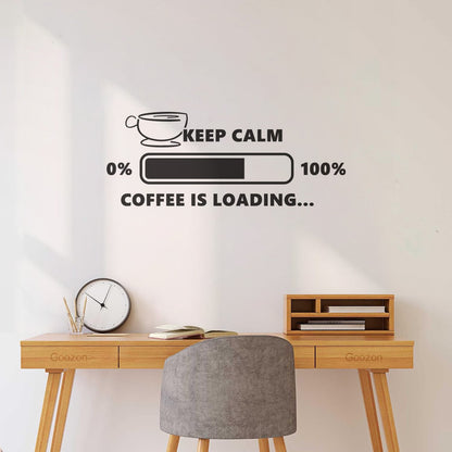 Fine Carving Stickers Coffee House Lover Loading Funny Cafe Break Room Art Mural Painting