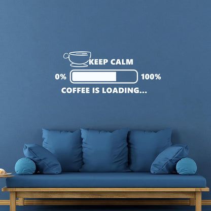 Fine Carving Stickers Coffee House Lover Loading Funny Cafe Break Room Art Mural Painting