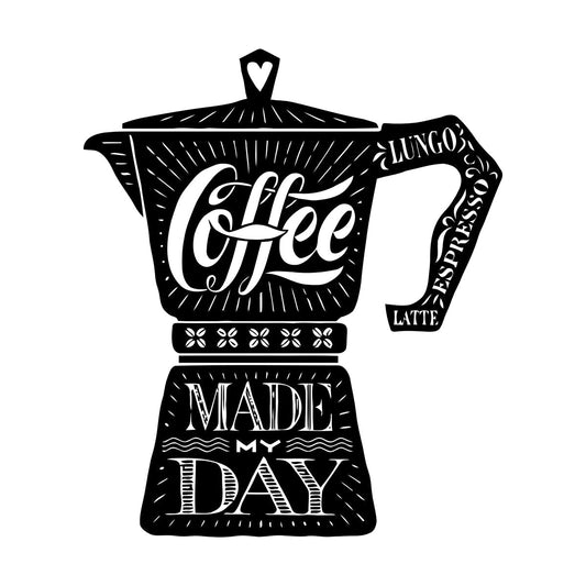 Wall Stickers Coffee Maker Quote Shop Kitchen Multiple Size Options