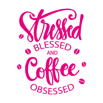 Coffee Lover Obsessed Phrase House Beans Cafe Bar Engraving Stickers Personalized Customization