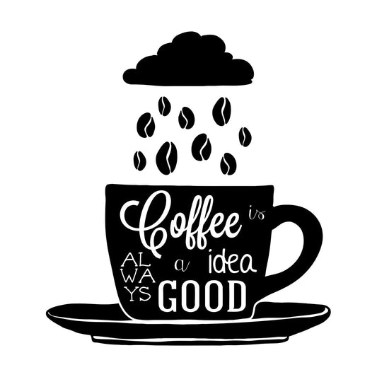Lettering Decals Coffee Quote Shop Cup Beans Kitchen Can Modify And Add Information