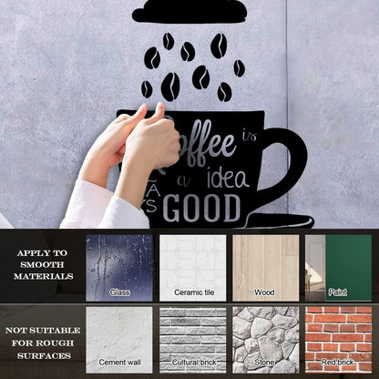 Lettering Decals Coffee Quote Shop Cup Beans Kitchen Can Modify And Add Information