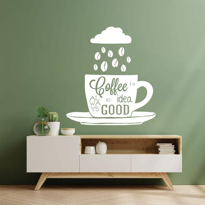 Lettering Decals Coffee Quote Shop Cup Beans Kitchen Can Modify And Add Information