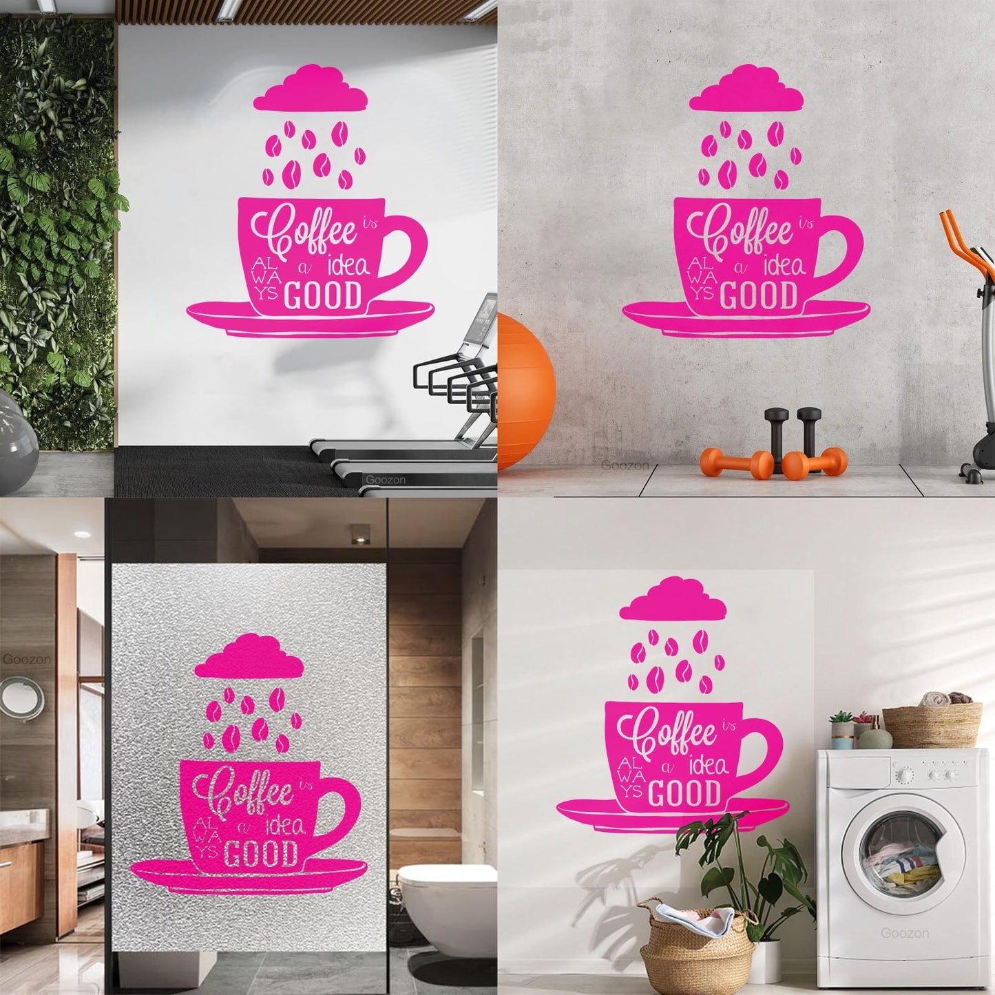 Lettering Decals Coffee Quote Shop Cup Beans Kitchen Can Modify And Add Information