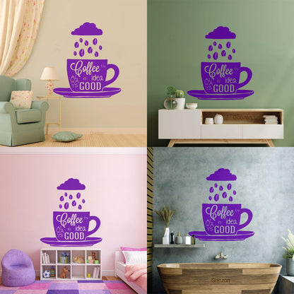 Lettering Decals Coffee Quote Shop Cup Beans Kitchen Can Modify And Add Information