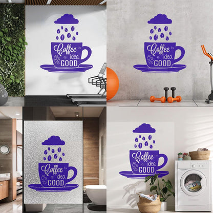 Lettering Decals Coffee Quote Shop Cup Beans Kitchen Can Modify And Add Information