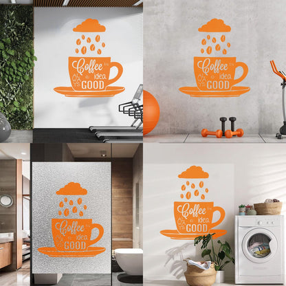 Lettering Decals Coffee Quote Shop Cup Beans Kitchen Can Modify And Add Information