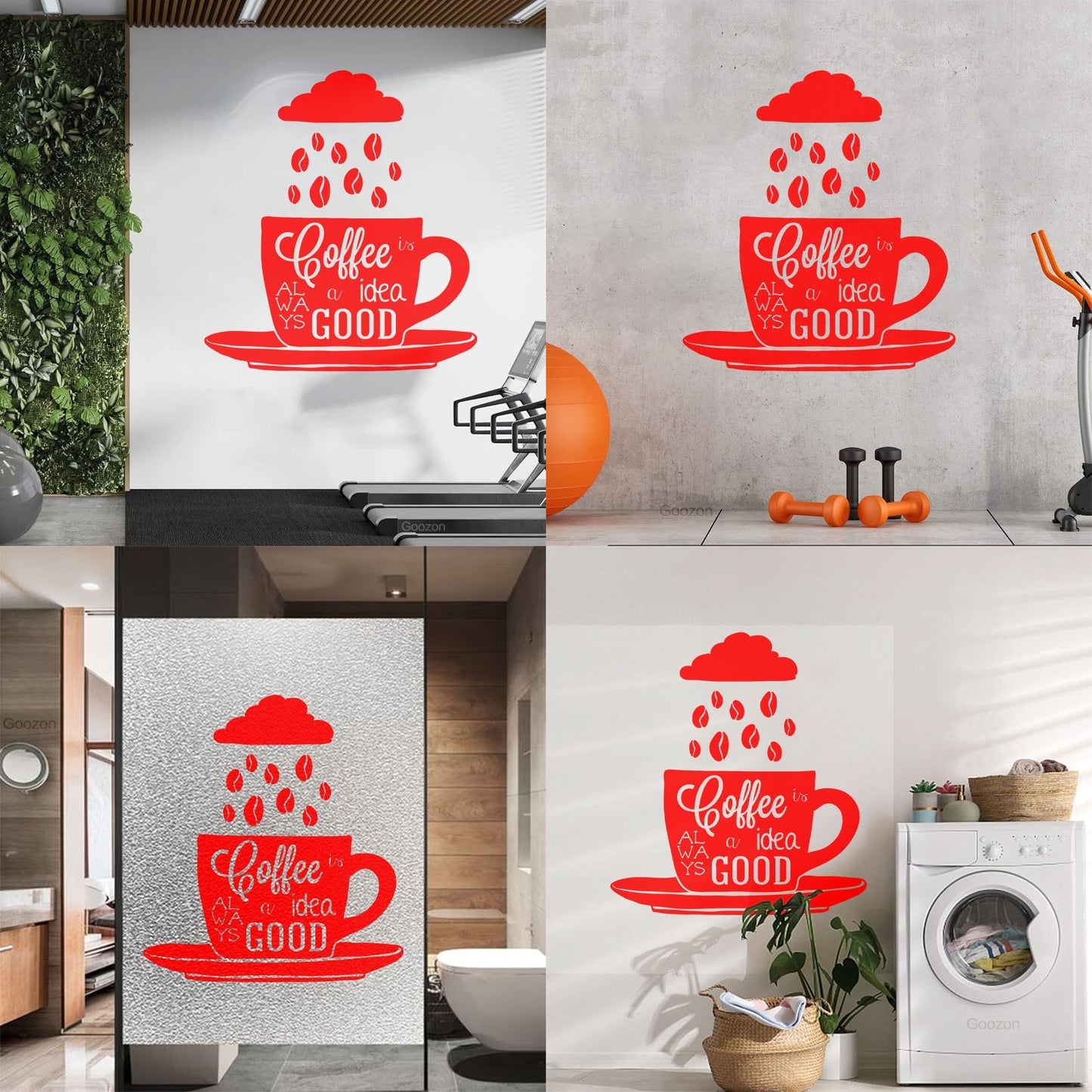 Lettering Decals Coffee Quote Shop Cup Beans Kitchen Can Modify And Add Information