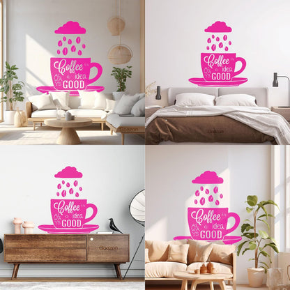 Lettering Decals Coffee Quote Shop Cup Beans Kitchen Can Modify And Add Information