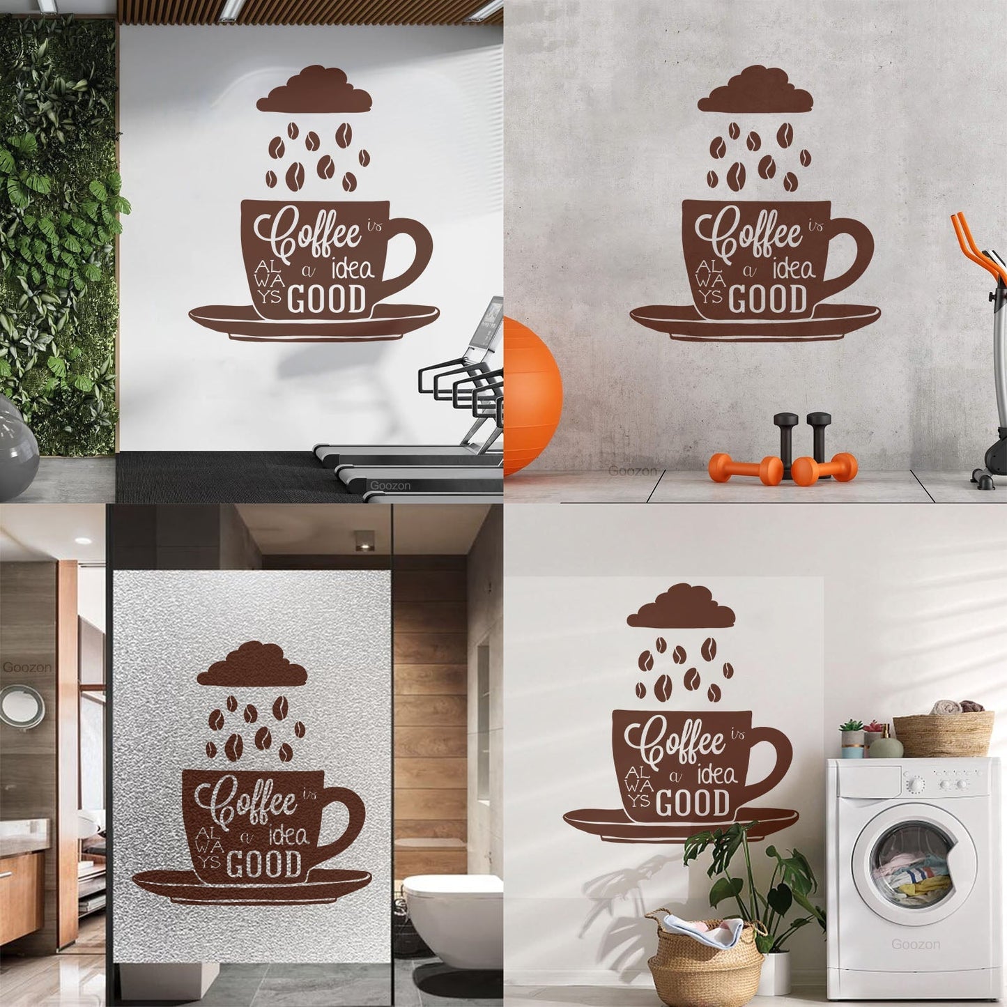 Lettering Decals Coffee Quote Shop Cup Beans Kitchen Can Modify And Add Information