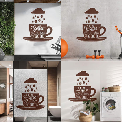 Lettering Decals Coffee Quote Shop Cup Beans Kitchen Can Modify And Add Information
