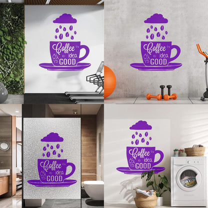 Lettering Decals Coffee Quote Shop Cup Beans Kitchen Can Modify And Add Information