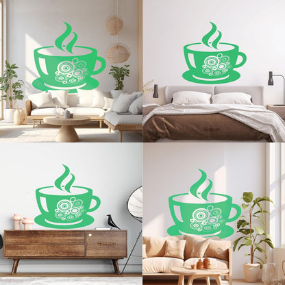 Lettering Stickers Coffee Shop Cup Wall Beautification