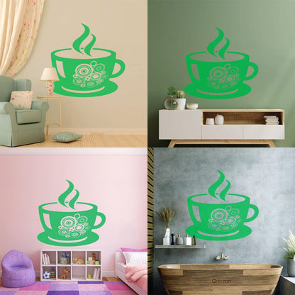 Lettering Stickers Coffee Shop Cup Wall Beautification