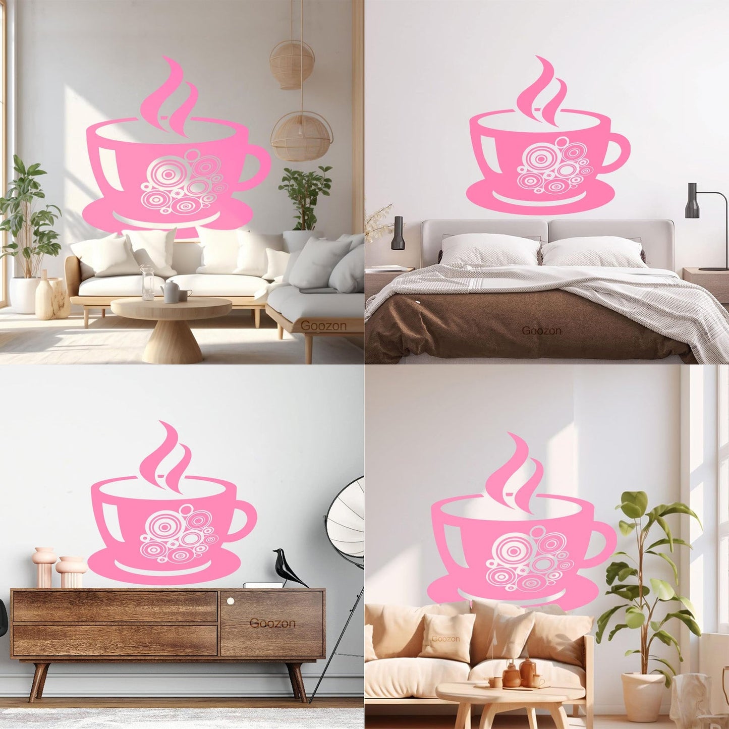 Lettering Stickers Coffee Shop Cup Wall Beautification