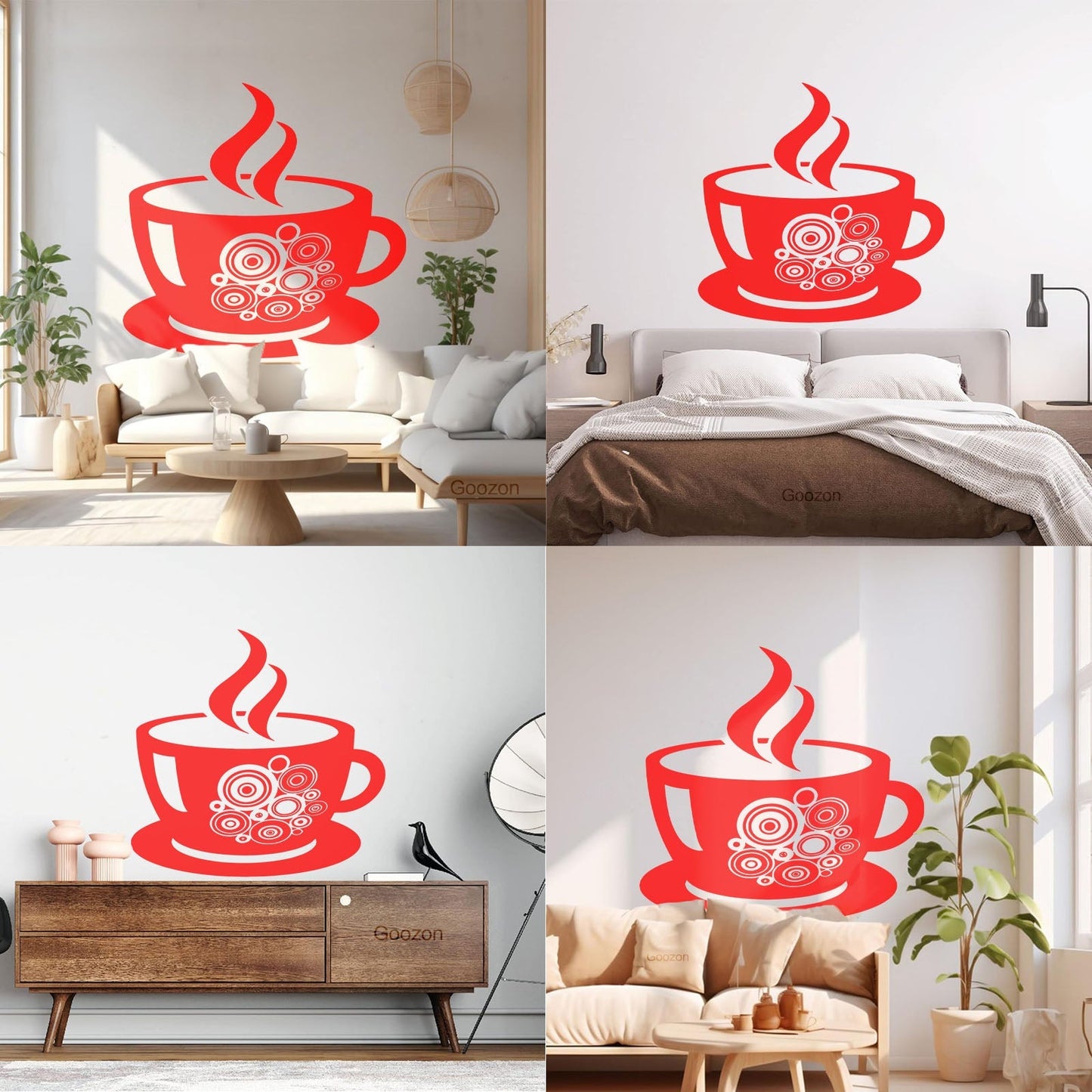 Lettering Stickers Coffee Shop Cup Wall Beautification