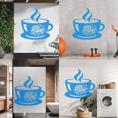 Lettering Stickers Coffee Shop Cup Wall Beautification