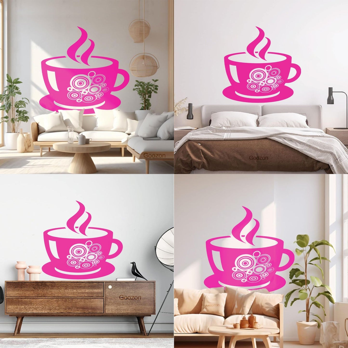 Lettering Stickers Coffee Shop Cup Wall Beautification