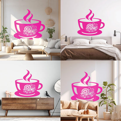 Lettering Stickers Coffee Shop Cup Wall Beautification