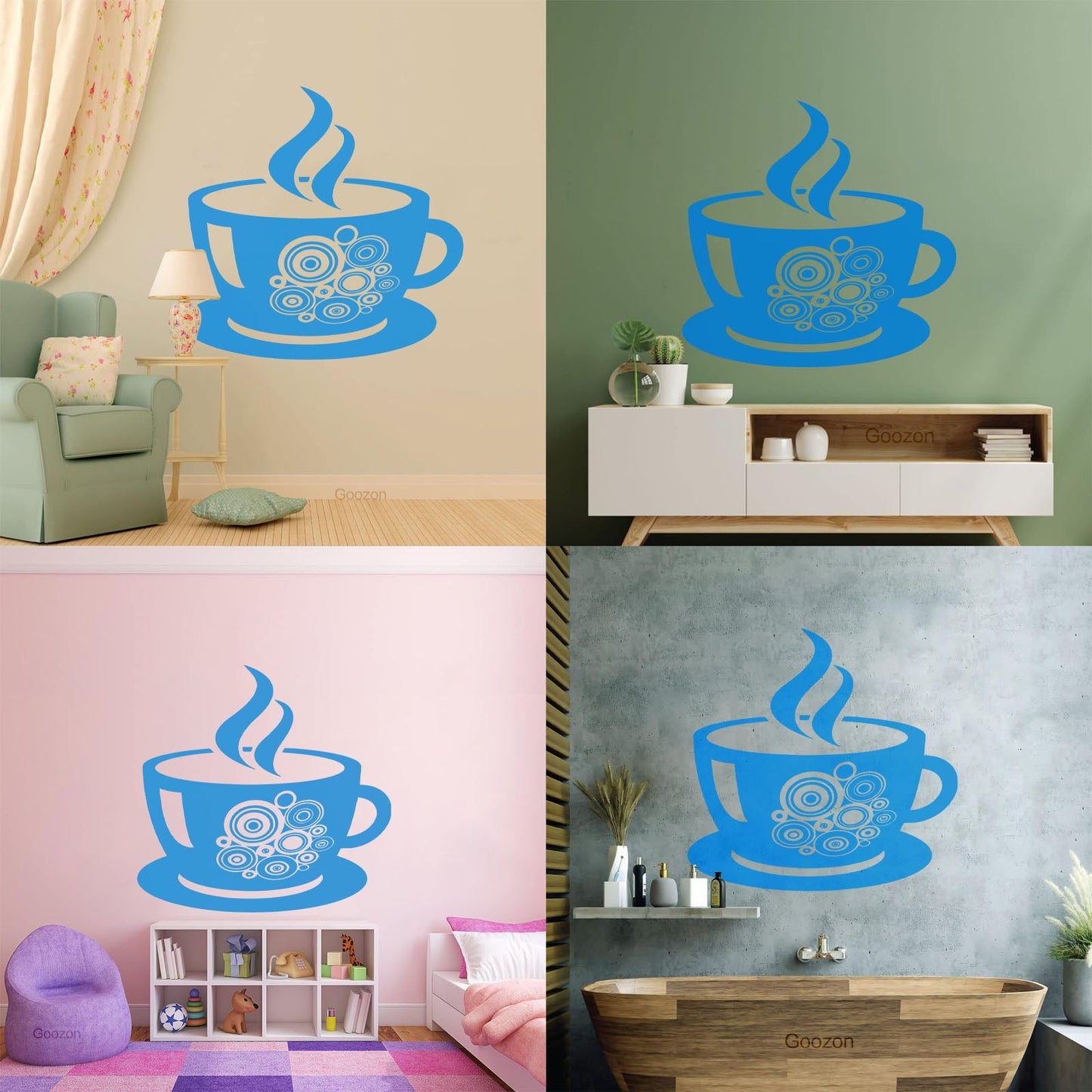 Lettering Stickers Coffee Shop Cup Wall Beautification
