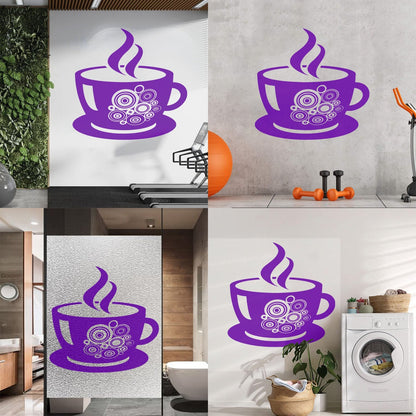 Lettering Stickers Coffee Shop Cup Wall Beautification
