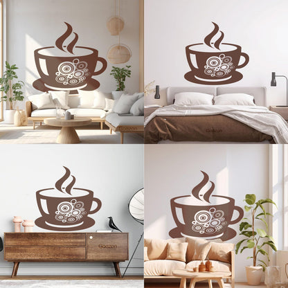 Lettering Stickers Coffee Shop Cup Wall Beautification