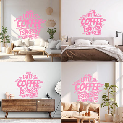 Coffee Shop Ation Words Kitchen Cafe Wall Decals Paster Paper Car Body Decoration