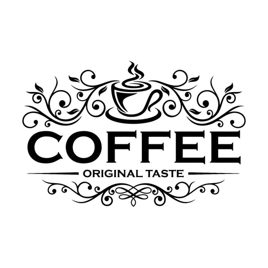 Vinyl Wall Stickers Coffee Shop Original Taste Cafeteria Lettering Window Decals