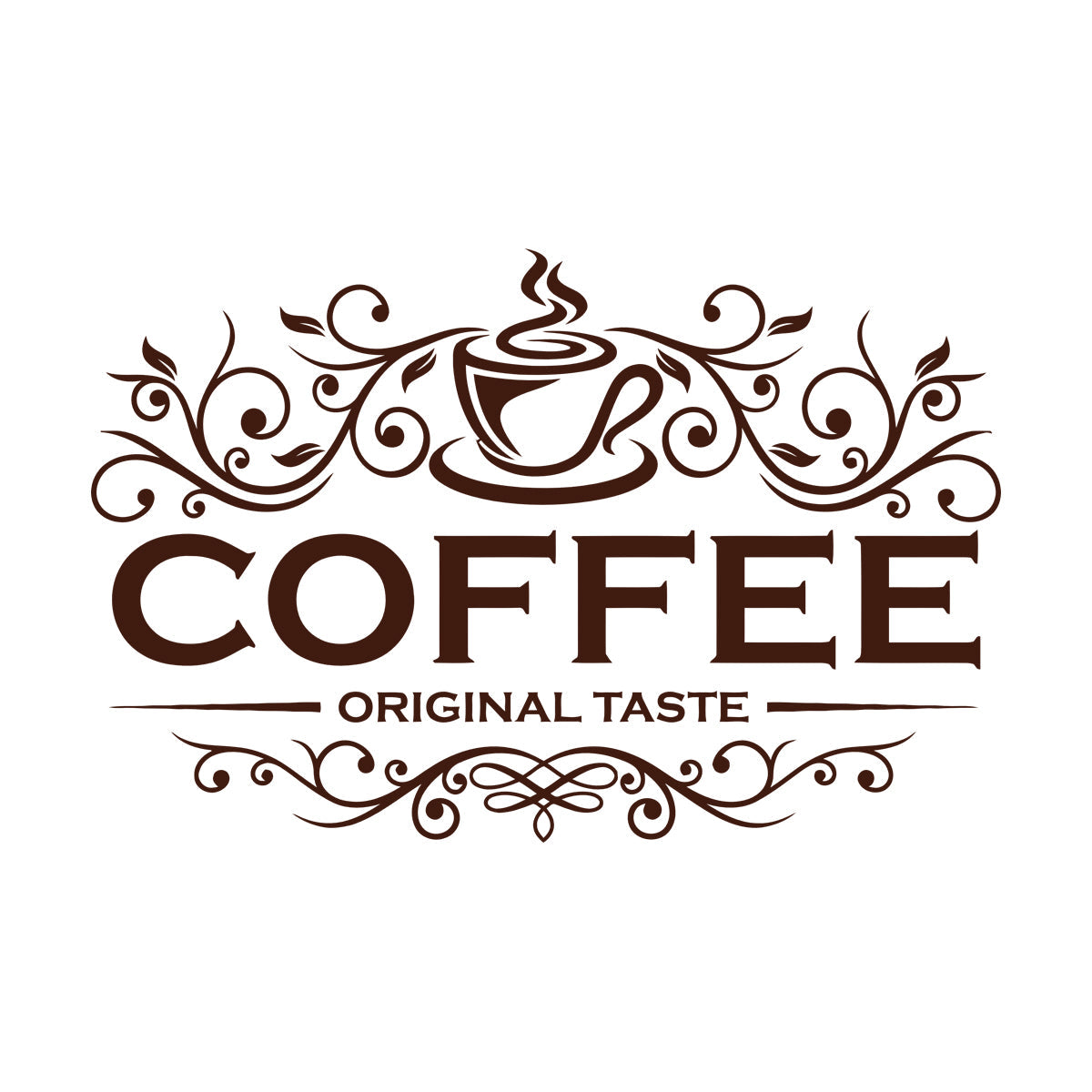 Vinyl Wall Stickers Coffee Shop Original Taste Cafeteria Lettering Window Decals