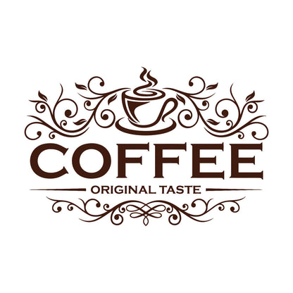 Vinyl Wall Stickers Coffee Shop Original Taste Cafeteria Lettering Window Decals