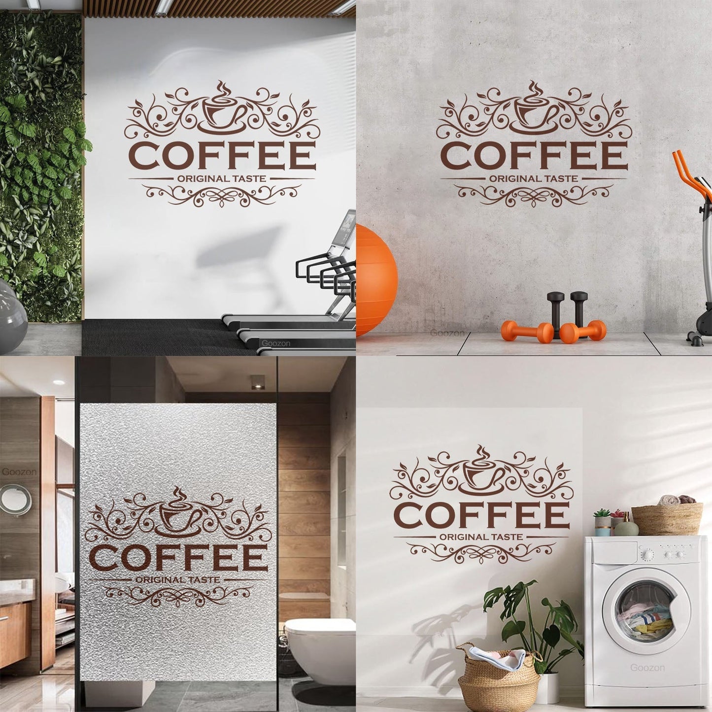 Vinyl Wall Stickers Coffee Shop Original Taste Cafeteria Lettering Window Decals