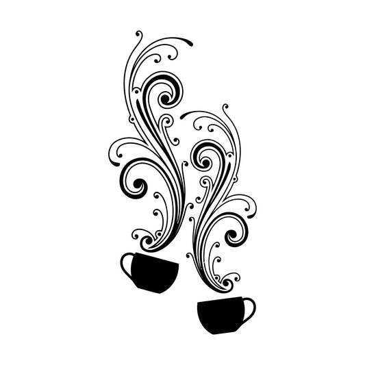 Vinyl Wall Decals Coffee Tea Cup Shop House Kitchen Store Decoration