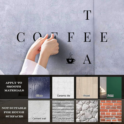 Engraving Decals Coffee Tea Cup Words Break Office Space Tattoo Culture