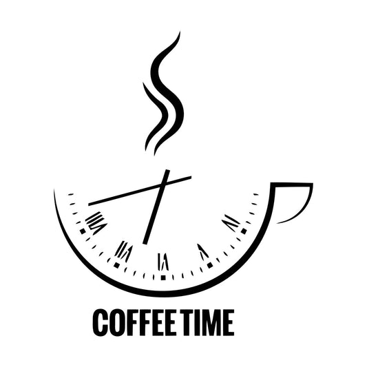 Wall Stickers Paster Paper Coffee Time Break Abstract Clock Office Self Adhesive