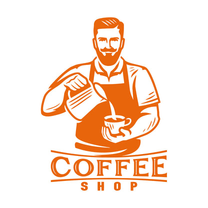 Coffee Time Cafe Logo Menu Barista Coffee House Wall Vinyl Sticker Decor Do Not Damage The Wall Surface