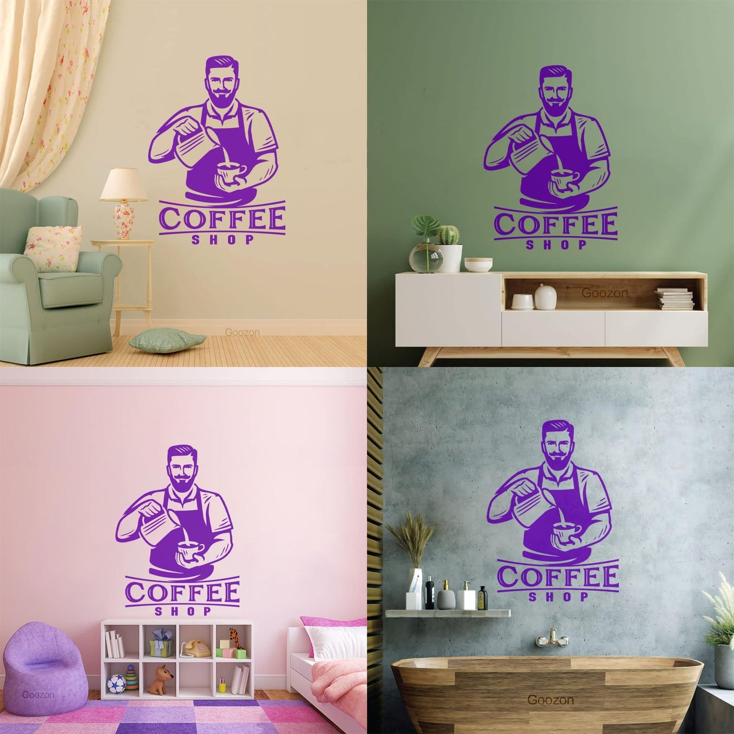 Coffee Time Cafe Logo Menu Barista Coffee House Wall Vinyl Sticker Decor Do Not Damage The Wall Surface