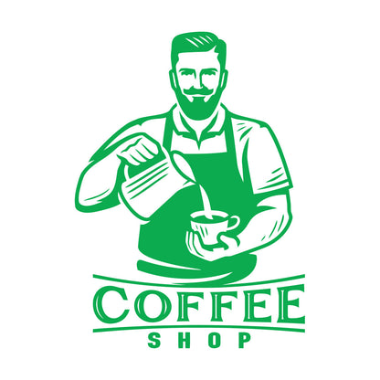 Coffee Time Cafe Logo Menu Barista Coffee House Wall Vinyl Sticker Decor Do Not Damage The Wall Surface