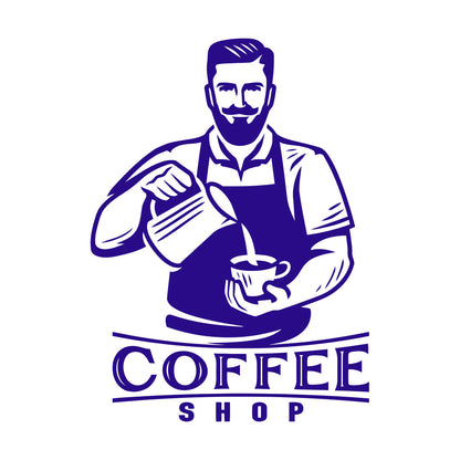 Coffee Time Cafe Logo Menu Barista Coffee House Wall Vinyl Sticker Decor Do Not Damage The Wall Surface