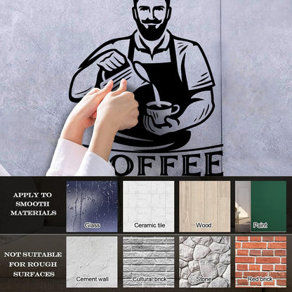 Coffee Time Cafe Logo Menu Barista Coffee House Wall Vinyl Sticker Decor Do Not Damage The Wall Surface