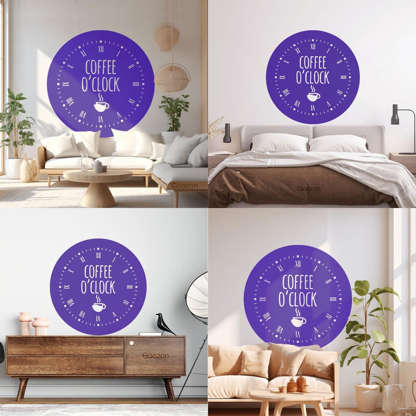 Fine Carving Stickers Coffee Time House Clock Good Morning Break Room Multi Color Selection