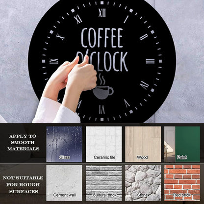 Fine Carving Stickers Coffee Time House Clock Good Morning Break Room Multi Color Selection