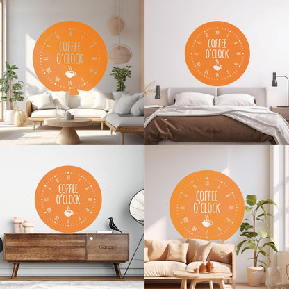 Fine Carving Stickers Coffee Time House Clock Good Morning Break Room Multi Color Selection